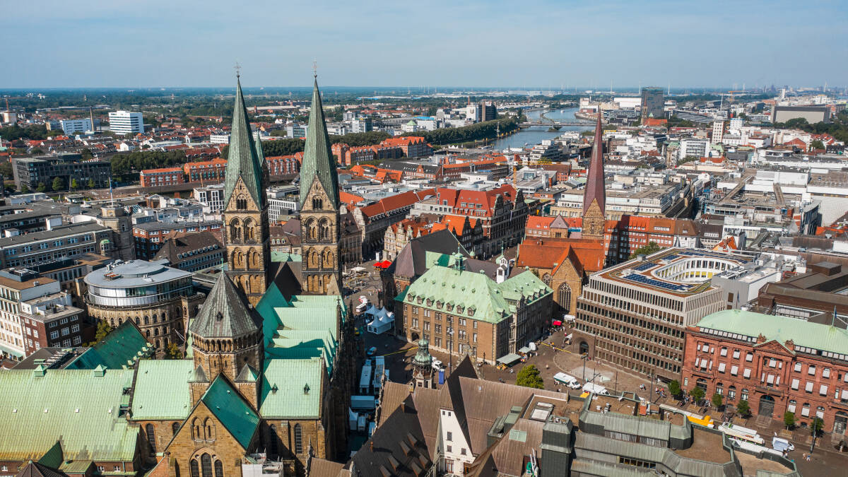 Cityscape of Bremen on a sunny day