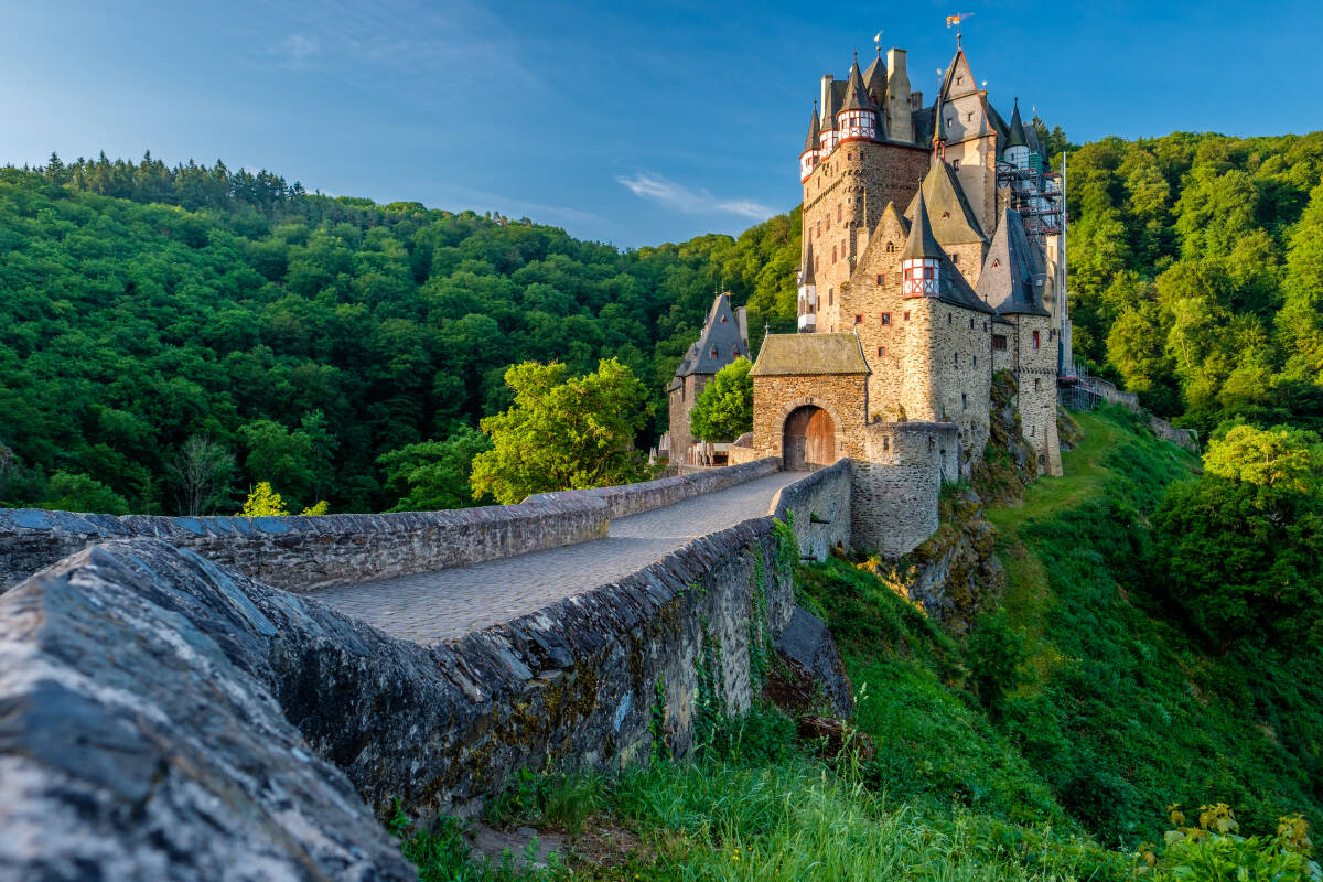 Burg Eltz castle in Rhineland-Palatinate state, Germany. Construction started before 1157.