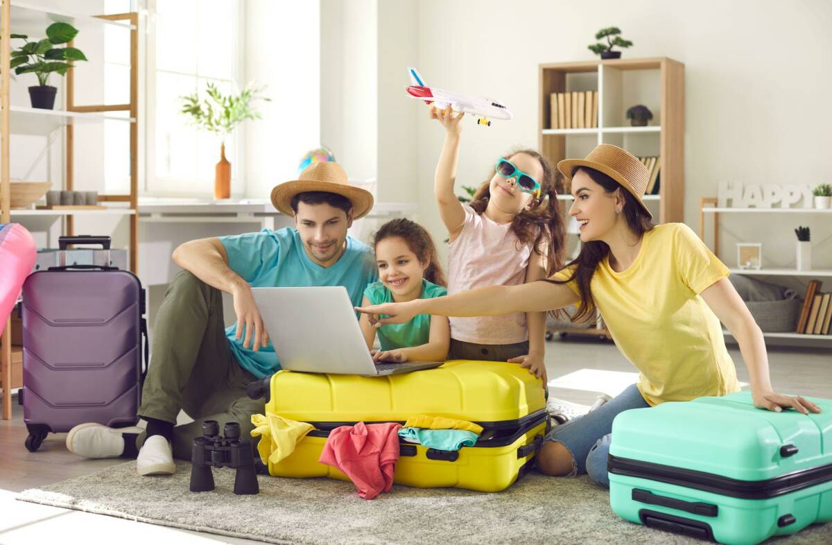 U.S. Family preparing to travel domestically.