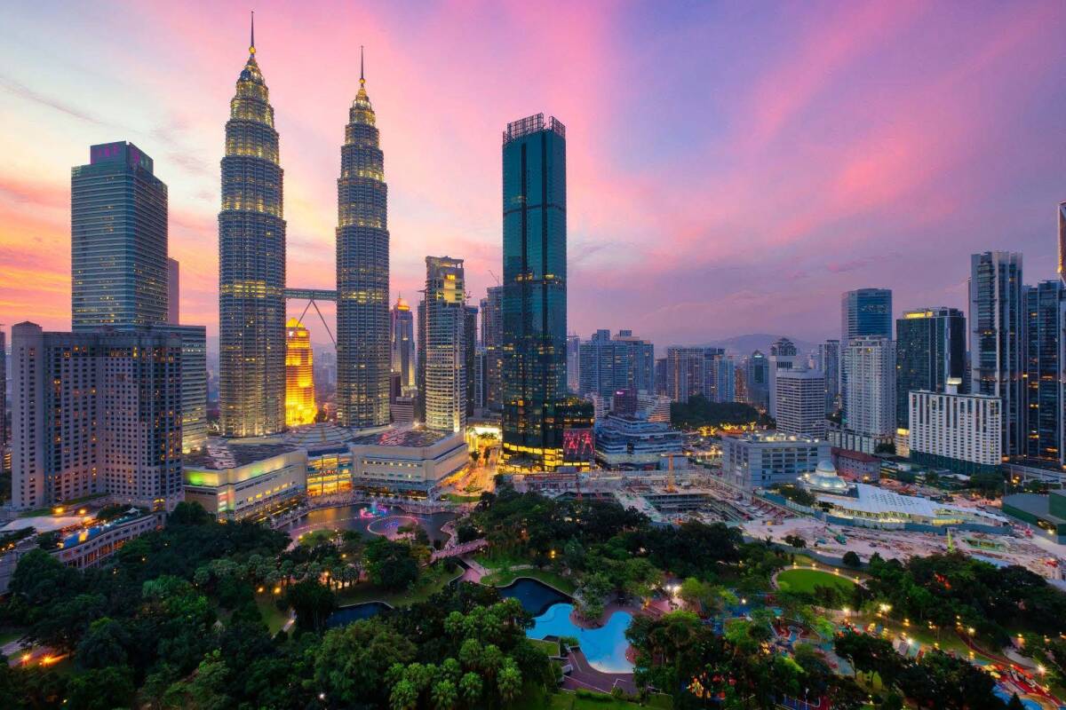 Kuala Lumpur skyline in Southeast Asia